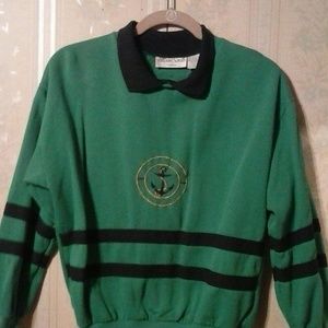 ALLISON SMITH WOMENS GREEN/BLACK ANCHOR SWEATSHIRT
